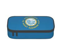 jingong Sac de rangement de grande capacité avec drapeau du Dakota du Sud, convient pour les voyages, les fournitures de bureau, le maquillage et l'organisation de bureau, Noir , Taille unique