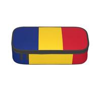 jingong Sac de rangement grande capacité avec drapeau de la Roumanie, convient pour les voyages, les fournitures de bureau, le maquillage et l'organisation de bureau, Noir , Taille unique, Trousse de
