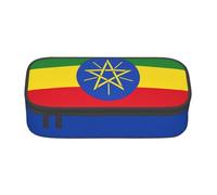 jingong Sac de rangement grande capacité avec drapeau de l'Éthiopie, convient pour les voyages, les fournitures de bureau, le maquillage et l'organisation de bureau, Noir , Taille unique, Trousse de
