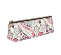 jingong The Paris Tower and a Bicycle Triangle Case Pouch with Spacious Interior, Zipper Closure for Writing Tools, Office, blanc, Taille unique, Trousse de maquillage