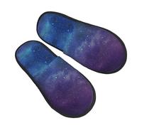 jingong Univers avec étoiles et galaxie Interstellaire Imprimée Chaussons en fourrure Pantoufles Mode Coton Pantoufles pour Automne Hiver Confortable Chaud Maison Chaussures