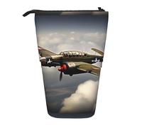 jingong World War 2 Trousse multifonction en forme d'avion 2 à l'échelle standard 2 _00 x Sac de rangement pour maquillage Convient pour le bureau et le transport quotidien, Noir , Taille unique,