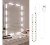 JINGRU Lumières de Miroir de Maquillage à LED 18LEDs Dimmable Touch Control Lumières de Miroir de courtoisie Lumière de Miroir de Salle de Bain avec câble USB Bande Lumineuse à LED Miroir de Dressage