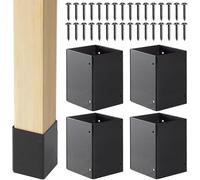 JINGSCROLL Lot de 4 protections de poteau réglables en acier inoxydable 304 - 8,4 à 15,2 cm - Protège les boîtes aux lettres, les clôtures contre la pluie et les dommages - Équipement d'entretien
