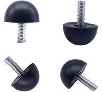JINGSCROLL Pied arrondi M6 avec vis réglable comme remplacement pour pieds de meubles de terrasse (6 mm, 4 pièces)