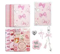 JINGSEN Lot de 6 Jolis étuis pour Kindle, 6 Motifs sur Le thème du Livre avec Breloques pour Kindle et Bouchons Anti-poussière USB-C, pour 11e/12e génération, 17,3 x 12,2 cm (Rose)