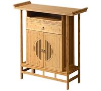 JINGSHIQIAOPL Autel Bouddhiste avec Plateau Rétractable et Rangements Multiples, Table D'Autel de MéDitation pour La Méditation et La Présentation de Statues de Bouddha(Beige,100cm/39in)