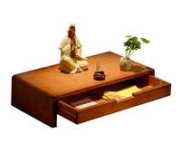 JINGSHIQIAOPL Autel Bouddhiste en Bois, Armoire D'Autel avec Tiroirs de Rangement et Coins Arrondis, Étagère Bouddhiste pour Statues de Guanyin et Objets Spirituels(40x26cm/16x10in)