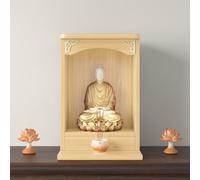 JINGSHIQIAOPL Autel Bouddhiste en Bois Massif Épais, Autel Mural et de Table, Étagère Bouddhiste pour Statues de Bouddha et de Guanyin CAI Shen, Table D'autel Personnelle(Beige,40x36x74cm/16x14x29in)