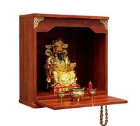 JINGSHIQIAOPL Autel Bouddhiste Mural, Table D'Autel de MéDitation en Aluminium avec Plateau Rétractable, Armoire Dieu de La Richesse pour Statues de Bouddha CAI Shen(49x60x38cm/19x24x15in)