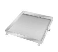 JINGSHIQIAOPL Bac Condensat Clim en Acier Inoxydable, 50 × 50 cm, 60 X 60 cm, Kit de Drainage de Climatiseur de Fenêtre, Bac de Récupération du Climatiseur avec Drain(500 x 500 mm/20'' x 20'')