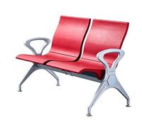 JINGSHIQIAOPL Banc 2 Places Acier avec Assise en PU, Chaise Salle D'attente Robuste pour Bureaux, Hôpitaux, Aéroports et Halls d'accueil(Red)