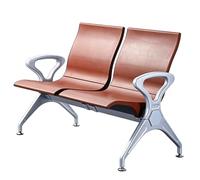JINGSHIQIAOPL Banc 2 Places Acier avec Assise en PU, Chaise Salle D'attente Robuste pour Bureaux, Hôpitaux, Aéroports et Halls d'accueil(Brown)