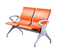 JINGSHIQIAOPL Banc 2 Places Acier avec Assise en PU, Chaise Salle D'attente Robuste pour Bureaux, Hôpitaux, Aéroports et Halls d'accueil(Orange)