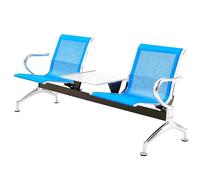 JINGSHIQIAOPL Banc 2 Places Acier avec Table Intégrée, Banc pour Salle D’Attente pour Les Aéroports, Les Hôpitaux et Les Réceptions de Bureaux, Supportant Jusqu'à 300 Kg(Blue)