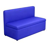JINGSHIQIAOPL Banc d'Attente 2 Places avec Rangement Similicuir PU Capacité 150 kg pour Bureau Lobby Réception(Blue,150x40cm/59x16in)