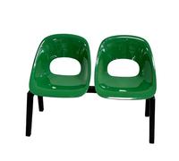JINGSHIQIAOPL Chaise d'Attente Commerciale 2 Places Acier 250 kg pour Clinique et Bureau, Siège de Réception pour Espace Public(Green)