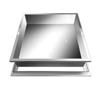 JINGSHIQIAOPL Couvercle de Regard Carrés en Acier Inoxydable pour Pelouse, Regard Eau Pluviale Encastrés, Couvercle Fosse Septique pour Jardin, Trottoir, Charge Maximale 1000 Kg(60x60x12cm/24x24x5in)
