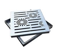 JINGSHIQIAOPL Couvercle de Regard en Acier Inoxydable, Plaque Egout Décoratif pour Jardin, Garage, Ferme, Terrasse, Trottoir, Plaque D'égout de 20 X 20 cm À 60 X 60 cm(25x25x3cm/10x10x1.2in)