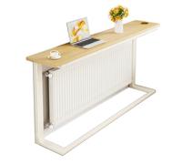JINGSHIQIAOPL Étagère Cache-radiateur, Table Étroite pour Derrière Un Canapé-lit, Table de Canapé Robuste en Bois et Métal, Tablette Radiateur pour Petits Espaces(White,120x20x80cm/47x8x32in)