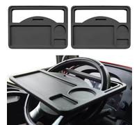 JINGSHIQIAOPL Plateau Voiture pour Conducteur, Volant Voiture, Plateau Repas pour Manger, Accessoire Camion pour Homme, Accessoire Voiture pour Voyage, Support Tablette Voiture, Lot de 2