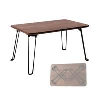 JINGSHIQIAOPL Table Basse Pliante Mid-Century en Bois Massif, Table Japonaise Basse sans Assemblage, en Noyer, Idéale pour Le Salon, avec Baie Vitrée(42.5cm/17in)