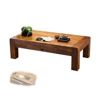 JINGSHIQIAOPL Table Basse Rectangulaire en Bois Massif avec Tiroir de Rangement, Capacité de Charge de 100 Kg, Table Japonaise Basse Multifonctionnelle pour Salon de Méditation(60x60x30cm/24x24x12in)
