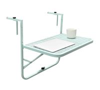 JINGSHIQIAOPL Table D'appoint Exterieur Pliante pour Balcon avec Hauteur Réglable, sans Perçage, Table de Balcon pour Les Petits Balcons, Terrasses, Espaces de Travail et Repas en Extérieur(Green)