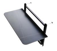 JINGSHIQIAOPL Table de Balcon Pliante à Hauteur Réglable, sans Perçage, Table Balcon Rabattable pour Les Petits Balcons, Terrasses, Espaces de Travail Et Repas en Extérieur(Black,120x35cm/47x14in)