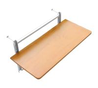 JINGSHIQIAOPL Table de Balcon Pliante à Hauteur Réglable, sans Perçage, Table Balcon Rabattable pour Les Petits Balcons, Terrasses, Espaces de Travail Et Repas en Extérieur(Beige,80x35cm/32x14in)