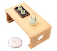 JINGSHIQIAOPL Table Japonaise Basse en Bois Massif, Table Basse Salon sans Assemblage, Meuble Japonais en U pour Tatami, Méditation et Petits Espaces, Décoration Intérieure(Beige,110x55cm/43x22in)