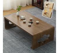 JINGSHIQIAOPL Table Japonaise Basse Pliable, sans Assemblage, Table Basse Bois Massif, Meuble Japonais pour Les Petits Espaces, Salon, Chambre à Coucher, Bureau(Brown,120x55cm/47x22in)