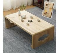 JINGSHIQIAOPL Table Japonaise Basse Pliable, sans Assemblage, Table Basse Bois Massif, Meuble Japonais pour Les Petits Espaces, Salon, Chambre à Coucher, Bureau(Beige,120x55cm/47x22in)
