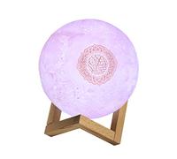 Jingtaihua Lampe 3D tactile en forme de lune avec lumières du Coran, nouvelle veilleuse LED 7 couleurs, lampe du Coran Bluetooth avec télécommande, petite lampe de lune sans fil LED