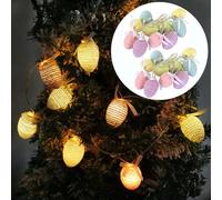 JINGTOPS 2 LED Guirlande Lumineuse de Pâques con 20 Oeufs de Pâques Lumineux à LED, Chaîne de Lumières de Pâques Lumières de Fenêtre de Pâques Lapin pour Décoration du Printemps de Pâques (couleur)
