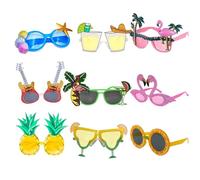 JINGTOPS 9 Paires Festival Lunette Drole De Fête Amusantes,Lot Lunette De Soleil Hawaii Pool Party,Festival Accessoires De Fête Hawaïenne Plage Pool Party,Accessoire Photobooth Mariage