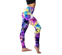 JINGTOPS Leggings Artistiques des Années 80, Leggings Imprimé Femme, Leggings pour FêTe,Legging Taille Haute pour Femm, Carnaval, Yoga (FR/ES, Alpha/Lettres, S, M, Taille Normale, Taille Normale, 02)