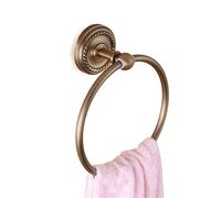 JINGYAN Anneaux Porte-Serviettes Bathroom Towel Holder, Solid Brass Wall-Mounted Round Antique Brass Towel Ring,Towel Rack