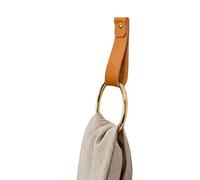 JINGYAN Anneaux Porte-Serviettes Leather Towel Ring Clothes Hanger Bath Towel Scarf Hanger Modern Simplicity Bathroom Bedroom Home Decoration Household Items(Bruin)