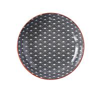 JINGYAN Assiettes plates Vaisselle en céramique.Impression couleur Sous-glacer la plaque de steak dans l'hôtel Restaurant de 8 pouces Marque de couleur de 8 pouces(Black)