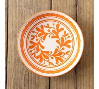 JINGYAN Assiettes plates Vaisselle en céramique.Impression couleur Sous-glacer la plaque de steak dans l'hôtel Restaurant de 8 pouces Marque de couleur de 8 pouces(Orange)