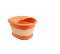 JINGYAN Bains de pieds Foldable Foot Massage Bath Bucket Portable Bathroom Wash Basin Baby Bathtub Household Folding Soak Tub Accessories(Orange)