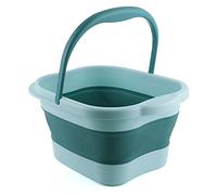 JINGYAN Bains de pieds Foot Soaking Bath Basin Collapsible Soak Feet Spa Massage Bucket With Handle Pedicure For Stress Relief(Green)