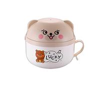 JINGYAN Boîte à bento Instant Noodle Bowl With Lid Instant Noodle Cup Large Capacity Student Lunch Box Dormitory Fast Food Cup(Khaki)