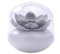 JINGYAN Boîte à Cure-Dents Cotton Swab Holder Flower Design Storage Container Toothpicks Organizer Tube with Dust Cover(Beige)