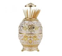 JINGYAN Boîte à Cure-Dents Metal Vintage Automatic Toothpick Holder Zinc Alloy Dispenser Box Organizer European Style(Yellow)