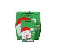 JINGYAN Boîtes cadeaux 10 PCS Coffret cadeau de Noël, boîte à bonbons, sac de bonbons cadeaux, couvercle de bascule portable de Santa Claus avec boîte-cadeau.(Green)