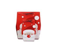 JINGYAN Boîtes cadeaux 10 PCS Coffret cadeau de Noël, boîte à bonbons, sac de bonbons cadeaux, couvercle de bascule portable de Santa Claus avec boîte-cadeau.(Red)