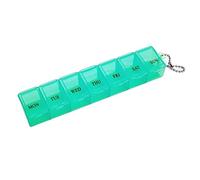 JINGYAN Boîtes de rangement Medicine Pill Box 7 Days Weekly Pillbox Plastic Case Square Tablets Organizer Week Storage Medical Trip(Green)