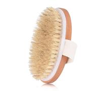 JINGYAN Bouchon de vidange d'évier Bristles Dry Body Brush Wooden Oval Shower Bath Brushes Exfoliating Massage Cellulite Treatment Blood Circulation